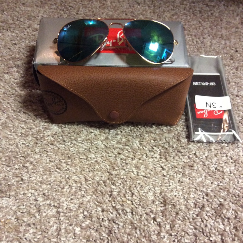 New ray ban aviators 55mm blue flash